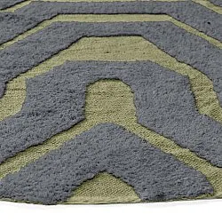 Okrągły dywan - Callista Natural Cotton Shaggy (czarny/zielony)