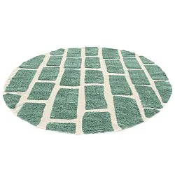 Okrągły dywan - Cyrus Natural Cotton Shaggy (zielony)