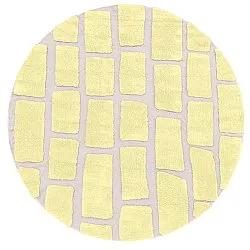 Okrągły dywan - Cyrus Natural Cotton Shaggy (żółty)