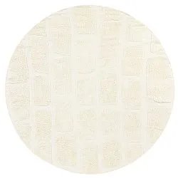 Okrągły dywan - Cyrus Natural Cotton Shaggy (białawy)