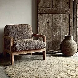 Okrągły dywan - Fassale Hand Woven Wool Shaggy (krem)