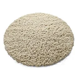 Okrągły dywan - Fassale Hand Woven Wool Shaggy (krem)