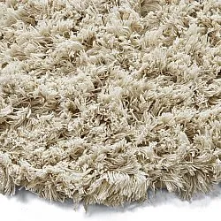 Okrągły dywan - Fassale Hand Woven Wool Shaggy (krem)