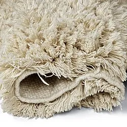 Okrągły dywan - Fassale Hand Woven Wool Shaggy (krem)