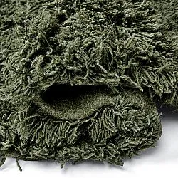 Okrągły dywan - Fassale Hand Woven Wool Shaggy (zieleń mchu)