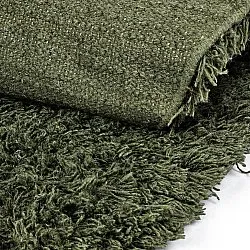 Okrągły dywan - Fassale Hand Woven Wool Shaggy (zieleń mchu)