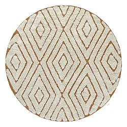 Okrągły dywan - Holwell Natural Cotton Shaggy (złamana biel/brąz)