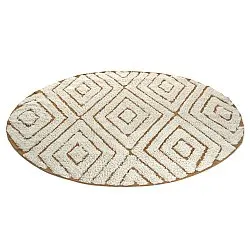 Okrągły dywan - Holwell Natural Cotton Shaggy (złamana biel/brąz)