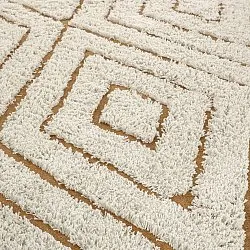 Okrągły dywan - Holwell Natural Cotton Shaggy (złamana biel/brąz)
