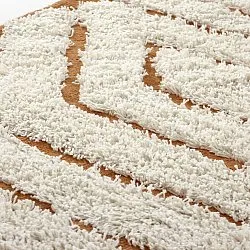 Okrągły dywan - Holwell Natural Cotton Shaggy (złamana biel/brąz)