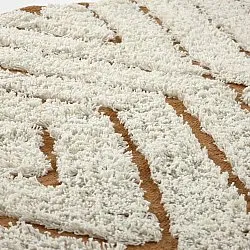 Okrągły dywan - Holwell Natural Cotton Shaggy (złamana biel/brąz)