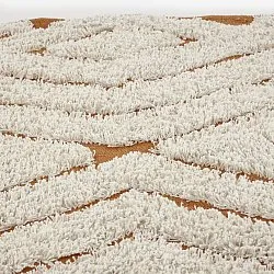 Okrągły dywan - Holwell Natural Cotton Shaggy (złamana biel/brąz)