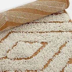Okrągły dywan - Holwell Natural Cotton Shaggy (złamana biel/brąz)