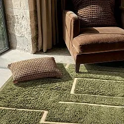 Dywany shaggy - Kiberg Hand Woven Wool Shaggy (zielony)