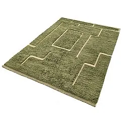 Dywany shaggy - Kiberg Hand Woven Wool Shaggy (zielony)