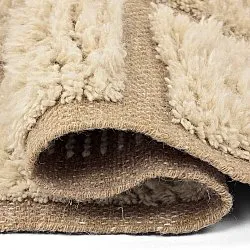 Dywany shaggy - Leknes Hand Woven Wool Shaggy (krem)