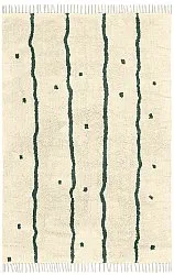 Dywany shaggy - Leora Natural Cotton Shaggy (beżowy/zielony)