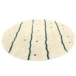 Okrągły dywan - Leora Natural Cotton Shaggy (beżowy/zielony)