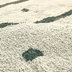 Okrągły dywan - Leora Natural Cotton Shaggy (beżowy/zielony)