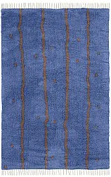 Dywany shaggy - Leora Natural Cotton Shaggy (niebieski/brązowy)