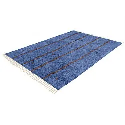 Dywany shaggy - Leora Natural Cotton Shaggy (niebieski/brązowy)