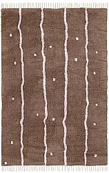 Dywany shaggy - Leora Natural Cotton Shaggy (brązowy/fioletowy)