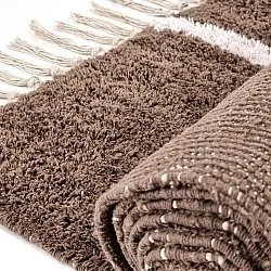 Dywany shaggy - Leora Natural Cotton Shaggy (brązowy/fioletowy)