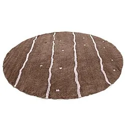 Okrągły dywan - Leora Natural Cotton Shaggy (brązowy/fioletowy)