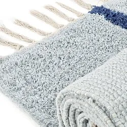 Dywany shaggy - Leora Natural Cotton Shaggy (szaro/niebieski)