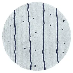 Okrągły dywan - Leora Natural Cotton Shaggy (szaro/niebieski)