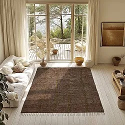 Dywany shaggy - Leora Natural Cotton Shaggy (brązowy/oliwkowy)