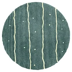 Okrągły dywan - Leora Natural Cotton Shaggy (zielony)