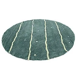 Okrągły dywan - Leora Natural Cotton Shaggy (zielony)