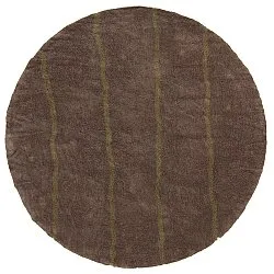 Okrągły dywan - Leora Natural Cotton Shaggy (brązowy/oliwkowy)