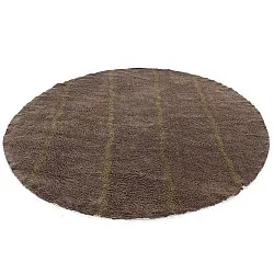 Okrągły dywan - Leora Natural Cotton Shaggy (brązowy/oliwkowy)