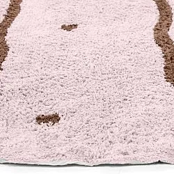 Okrągły dywan - Leora Natural Cotton Shaggy (różowy/brązowy)