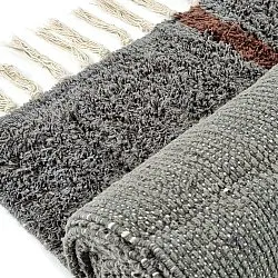 Dywany shaggy - Leora Natural Cotton Shaggy (czarny/brązowy)