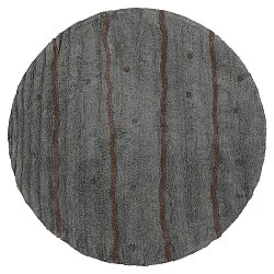 Okrągły dywan - Leora Natural Cotton Shaggy (czarny/brązowy)