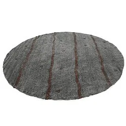 Okrągły dywan - Leora Natural Cotton Shaggy (czarny/brązowy)