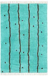 Dywany shaggy - Leora Natural Cotton Shaggy (turkusowy/brązowy)