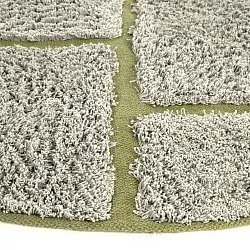 Okrągły dywan - Lindley Natural Cotton Shaggy (szary/zielony)