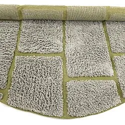 Okrągły dywan - Lindley Natural Cotton Shaggy (szary/zielony)