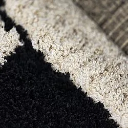 Dywany shaggy - Marvao Natural Cotton Shaggy (złamana biel/czarny)