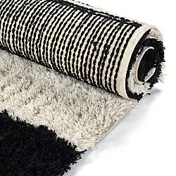 Dywany shaggy - Marvao Natural Cotton Shaggy (złamana biel/czarny)