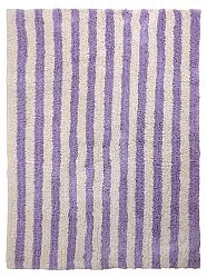 Dywany shaggy - Thira Stripe Cotton Shaggy (krem/jasnofioletowy)