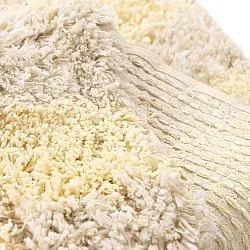 Dywany shaggy - Methoni Check Cotton Shaggy (kremowy/jasnożółty)
