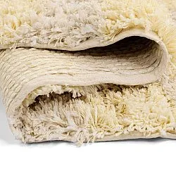 Dywany shaggy - Methoni Check Cotton Shaggy (kremowy/jasnożółty)