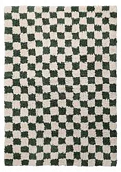 Dywany shaggy - Methoni Check Cotton Shaggy (krem/zielony)
