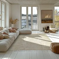 Dywany shaggy - Rani Natural Cotton Shaggy (beżowy)