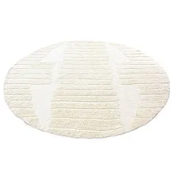 Okrągły dywan - Rani Natural Cotton Shaggy (białawy)